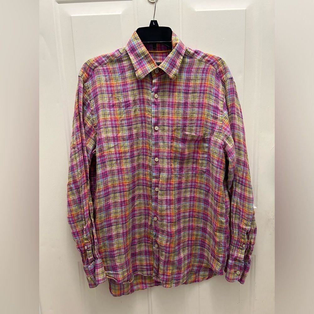 Robert Talbott 100% Linen Easter Spring Colors Button Up Shirt